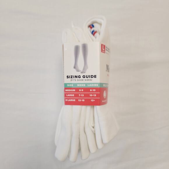 Medipeds Socks Womans Large 10-13 White Knee High Mild Compression Moisture Wick - Picture 6 of 7